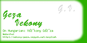 geza vekony business card